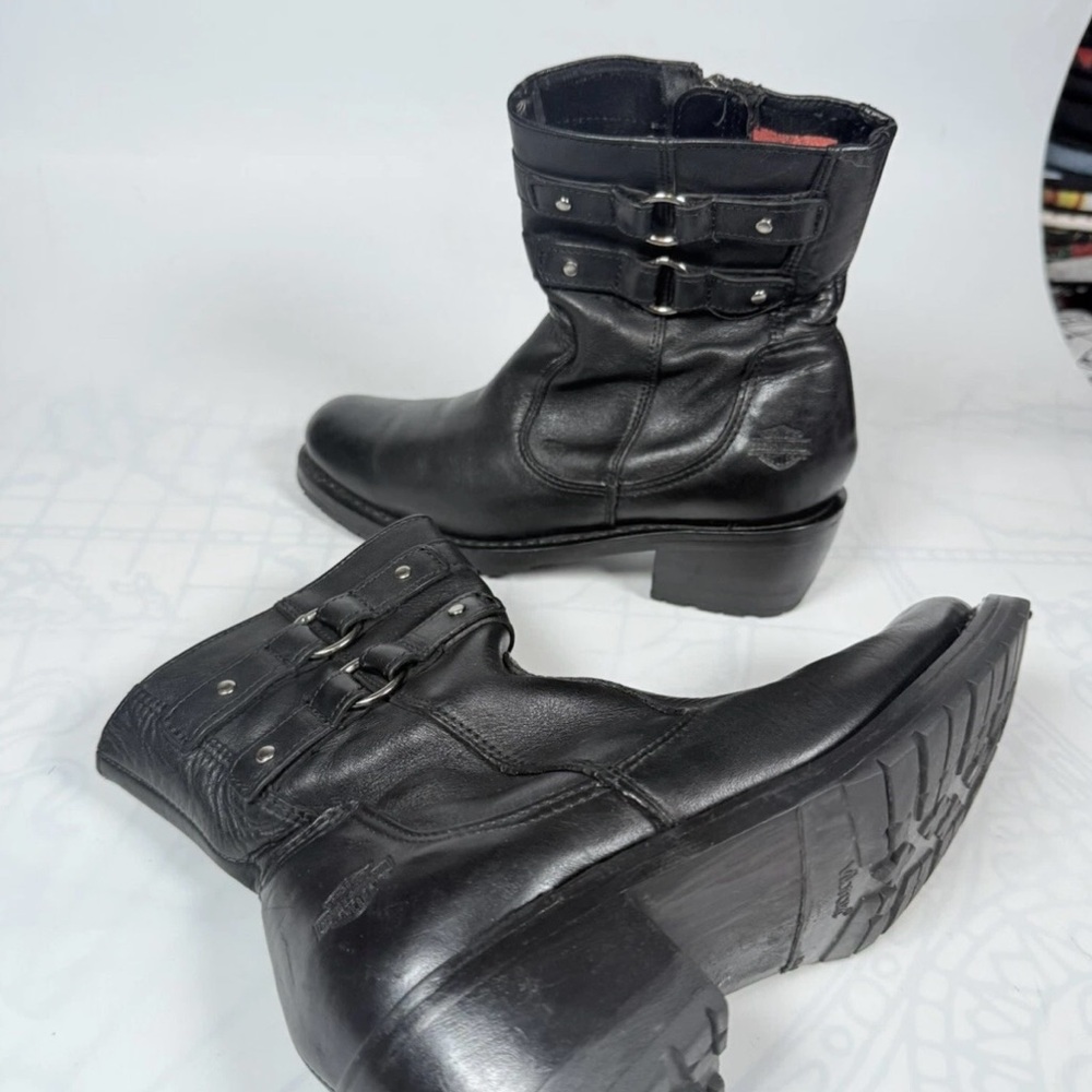 Harley-Davidson Piper  Double Harness Buckle Moto Riding Boots Women Size 8